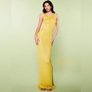 Asta Yellow Sequin Natalia Dress